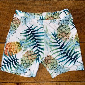 NWT Boy's Medium 8/9 Pineapple Print Pullover Swim Shorts Quick‎ Dry Swimwear